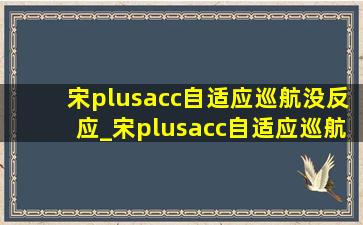 宋plusacc自适应巡航没反应_宋plusacc自适应巡航好用吗