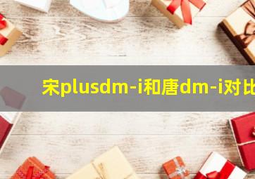 宋plusdm-i和唐dm-i对比