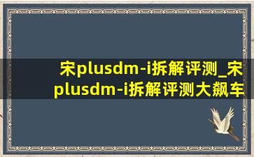 宋plusdm-i拆解评测_宋plusdm-i拆解评测大飙车