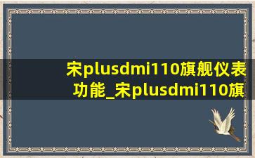 宋plusdmi110旗舰仪表功能_宋plusdmi110旗舰型按键说明