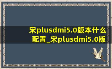 宋plusdmi5.0版本什么配置_宋plusdmi5.0版本什么时候上市