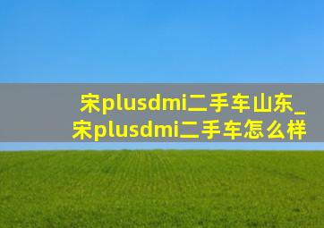 宋plusdmi二手车山东_宋plusdmi二手车怎么样