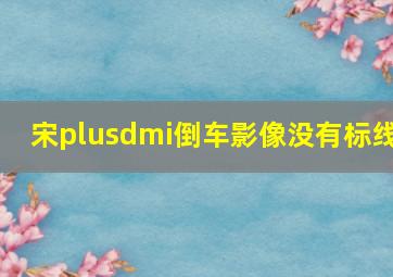 宋plusdmi倒车影像没有标线