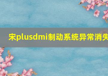 宋plusdmi制动系统异常消失