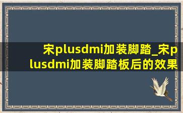 宋plusdmi加装脚踏_宋plusdmi加装脚踏板后的效果