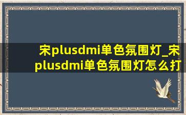 宋plusdmi单色氛围灯_宋plusdmi单色氛围灯怎么打开