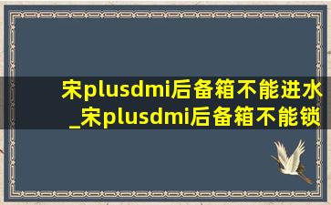 宋plusdmi后备箱不能进水_宋plusdmi后备箱不能锁车