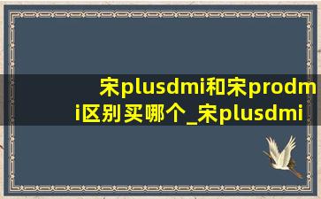 宋plusdmi和宋prodmi区别买哪个_宋plusdmi和宋prodmi区别