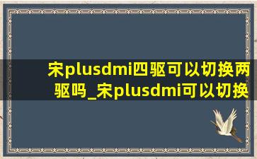 宋plusdmi四驱可以切换两驱吗_宋plusdmi可以切换两驱和四驱吗