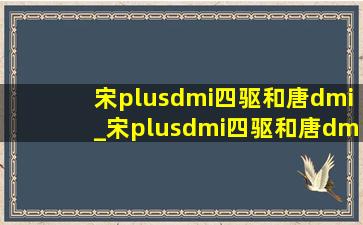 宋plusdmi四驱和唐dmi_宋plusdmi四驱和唐dmi的区别