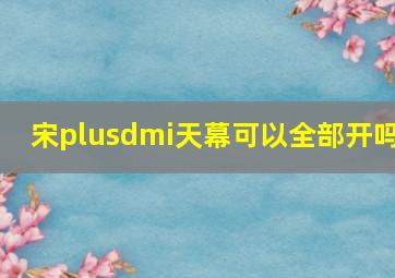 宋plusdmi天幕可以全部开吗