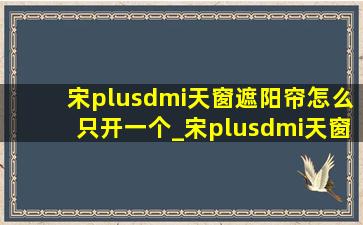 宋plusdmi天窗遮阳帘怎么只开一个_宋plusdmi天窗遮阳帘