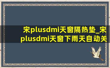 宋plusdmi天窗隔热垫_宋plusdmi天窗下雨天自动关吗