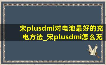 宋plusdmi对电池最好的充电方法_宋plusdmi怎么充电对电池好