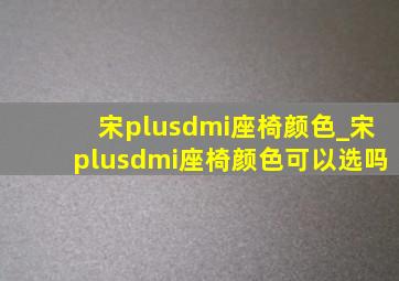 宋plusdmi座椅颜色_宋plusdmi座椅颜色可以选吗