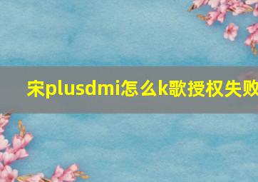 宋plusdmi怎么k歌授权失败