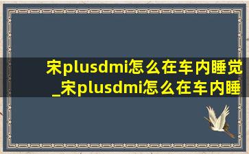 宋plusdmi怎么在车内睡觉_宋plusdmi怎么在车内睡觉关灯