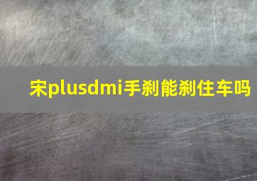 宋plusdmi手刹能刹住车吗