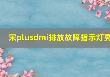 宋plusdmi排放故障指示灯亮