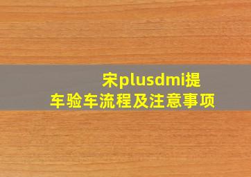 宋plusdmi提车验车流程及注意事项