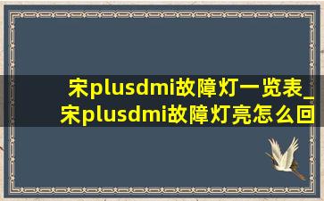 宋plusdmi故障灯一览表_宋plusdmi故障灯亮怎么回事