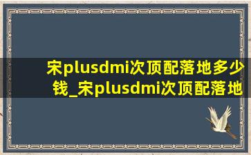 宋plusdmi次顶配落地多少钱_宋plusdmi次顶配落地大概多少钱