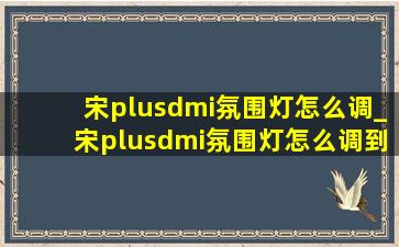 宋plusdmi氛围灯怎么调_宋plusdmi氛围灯怎么调到最亮