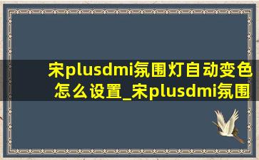 宋plusdmi氛围灯自动变色怎么设置_宋plusdmi氛围灯自动变色