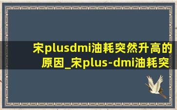宋plusdmi油耗突然升高的原因_宋plus-dmi油耗突然增加