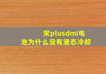 宋plusdmi电池为什么没有液态冷却