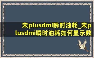 宋plusdmi瞬时油耗_宋plusdmi瞬时油耗如何显示数字