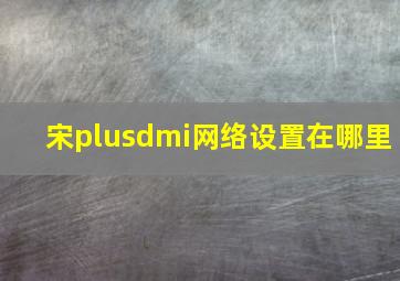 宋plusdmi网络设置在哪里