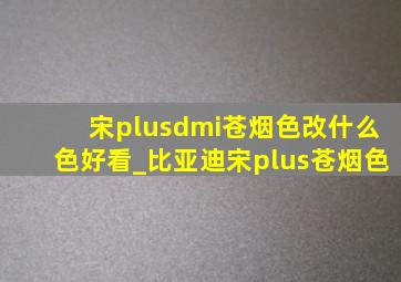 宋plusdmi苍烟色改什么色好看_比亚迪宋plus苍烟色