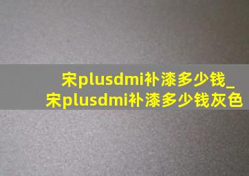 宋plusdmi补漆多少钱_宋plusdmi补漆多少钱灰色