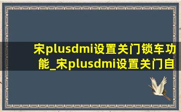 宋plusdmi设置关门锁车功能_宋plusdmi设置关门自动锁车功能