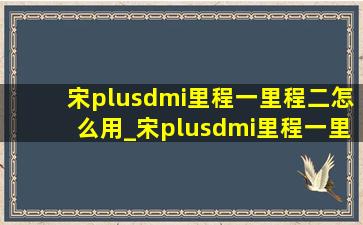 宋plusdmi里程一里程二怎么用_宋plusdmi里程一里程二是什么意思