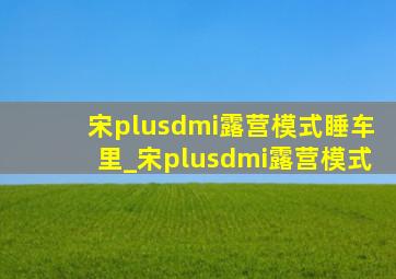 宋plusdmi露营模式睡车里_宋plusdmi露营模式