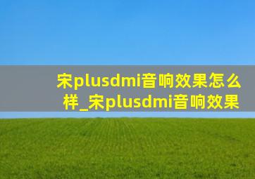 宋plusdmi音响效果怎么样_宋plusdmi音响效果