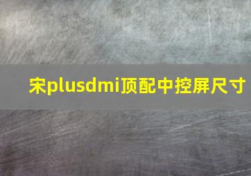 宋plusdmi顶配中控屏尺寸