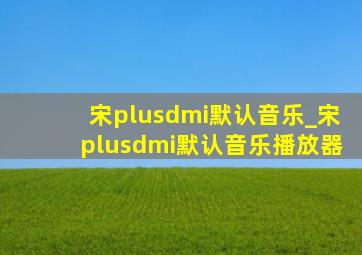 宋plusdmi默认音乐_宋plusdmi默认音乐播放器