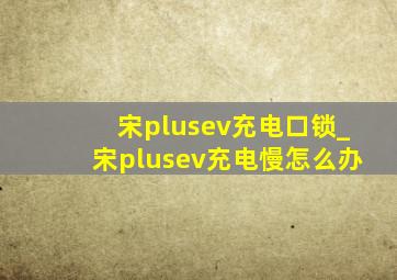 宋plusev充电口锁_宋plusev充电慢怎么办