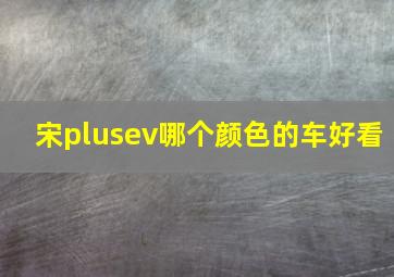 宋plusev哪个颜色的车好看