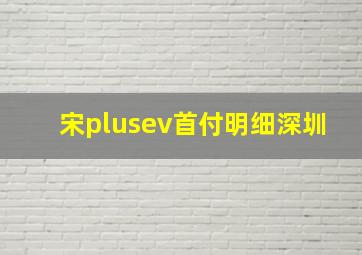 宋plusev首付明细深圳