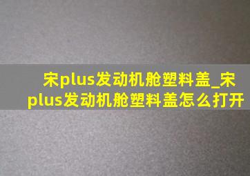 宋plus发动机舱塑料盖_宋plus发动机舱塑料盖怎么打开