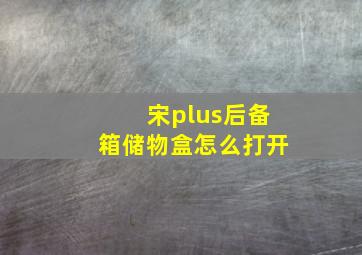 宋plus后备箱储物盒怎么打开