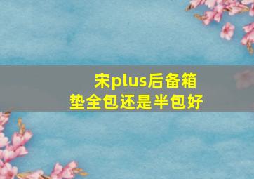 宋plus后备箱垫全包还是半包好