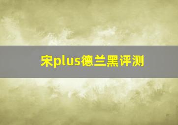 宋plus德兰黑评测