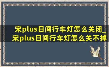 宋plus日间行车灯怎么关闭_宋plus日间行车灯怎么关不掉