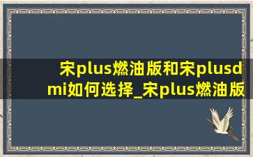 宋plus燃油版和宋plusdmi如何选择_宋plus燃油版和宋plusdmi怎么选