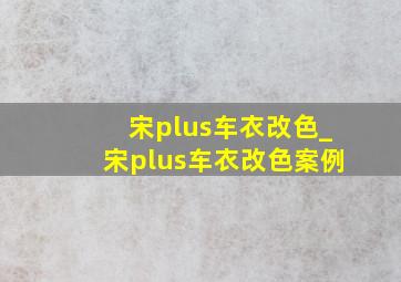 宋plus车衣改色_宋plus车衣改色案例